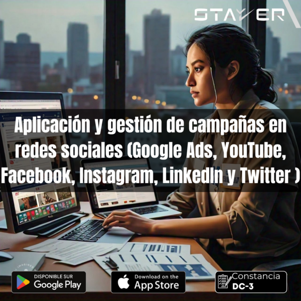 Aplicación y gestión de campañas en redes sociales (Google Ads, YouTube, Facebook, Instagram, LinkedIn y Twitter)